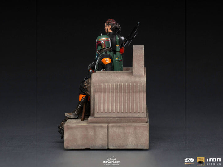 Iron Studios Star Wars The Mandalorian 1/10 Deluxe Art Scale Statue Boba Fett & Fennec on Throne
