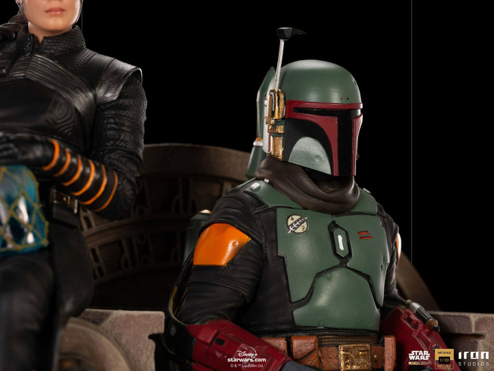 Iron Studios Star Wars The Mandalorian 1/10 Deluxe Art Scale Statue Boba Fett & Fennec on Throne