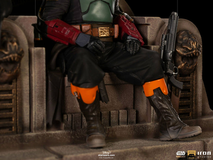 Iron Studios Star Wars The Mandalorian 1/10 Deluxe Art Scale Statue Boba Fett & Fennec on Throne