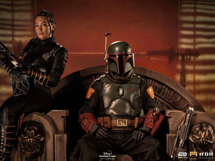 Iron Studios Star Wars The Mandalorian 1/10 Deluxe Art Scale Statue Boba Fett & Fennec on Throne