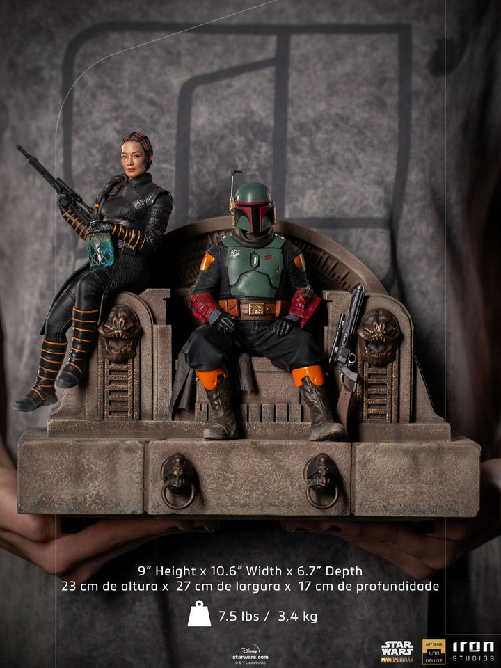 Iron Studios Star Wars The Mandalorian 1/10 Deluxe Art Scale Statue Boba Fett & Fennec on Throne