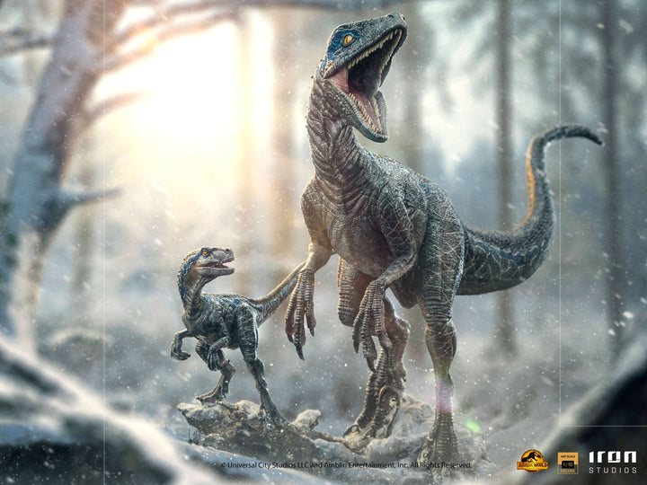 Iron Studios 1/10 Art Scale Statue Jurassic World Dominion Deluxe Blue and Beta, Infinity Collectables