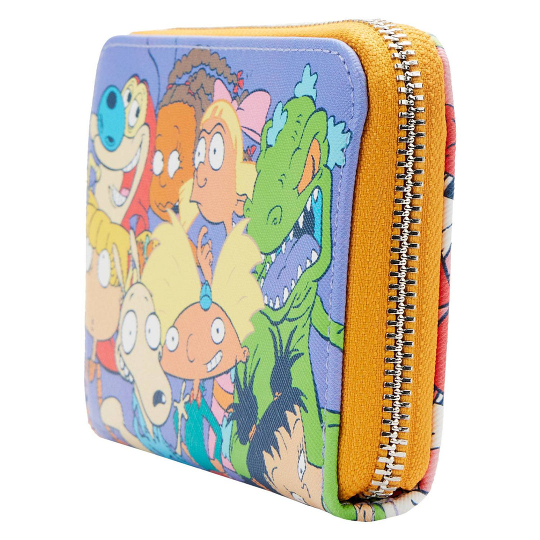Loungefly Nickelodeon 90s Colour Block All Over Print Zip Around Wallet