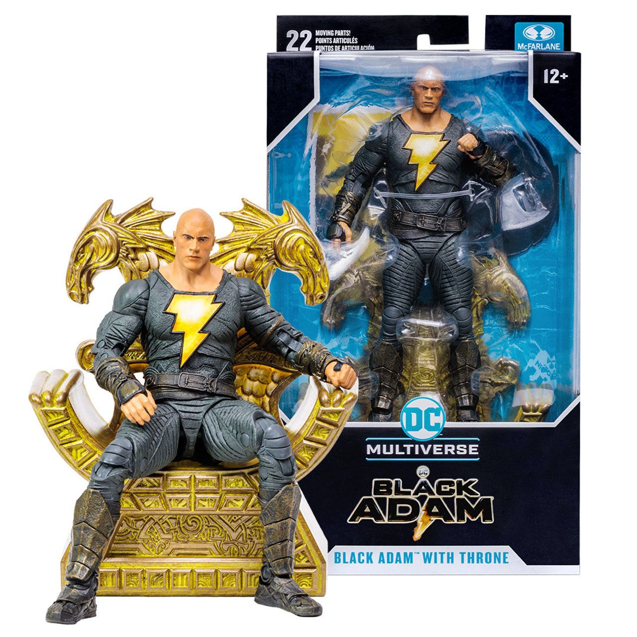 McFarlane DC Black Adam Movie Black Adam with Throne 7" Action Figure