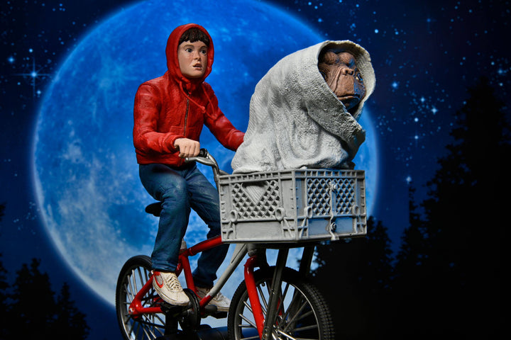 NECA E.T. The Extra-Terrestrial 40th Anniversary Elliot and E.T. on Bike 7" Scale Action Figure