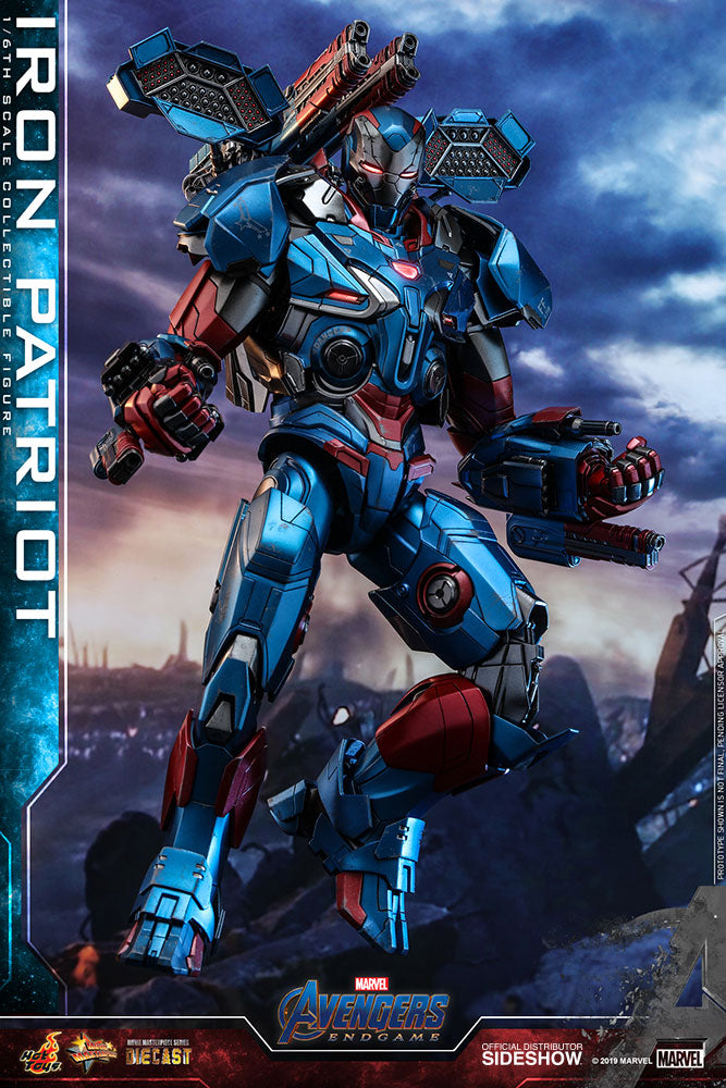 Hot Toys Avengers: Endgame Movie Masterpiece Series Diecast Action Figure 1/6 Iron Patriot, Infinity Collectables