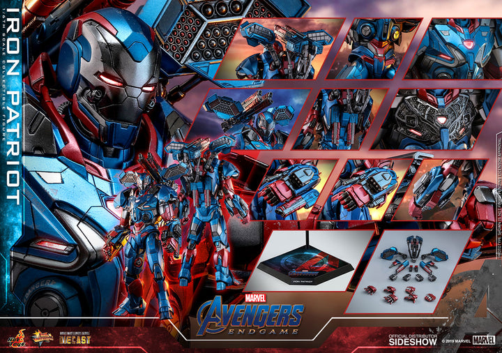 Hot Toys Avengers: Endgame Movie Masterpiece Series Diecast Action Figure 1/6 Iron Patriot, Infinity Collectables