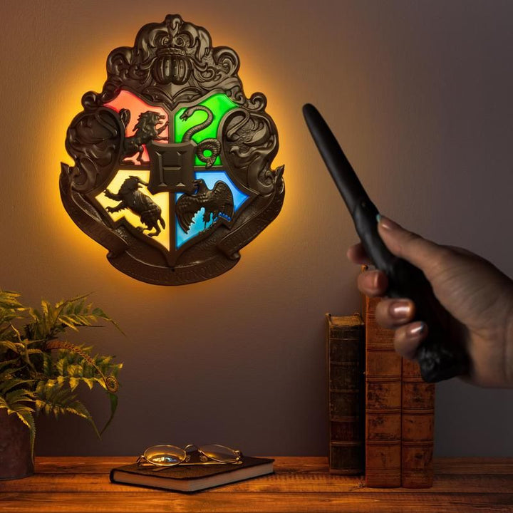 Official Harry Potter Hogwarts Crest Light with Wand Remote Control