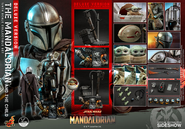 Hot Toys Star Wars The Mandalorian 1/4 Scale Action Figure 2 Pack The Mandalorian & The Child Deluxe