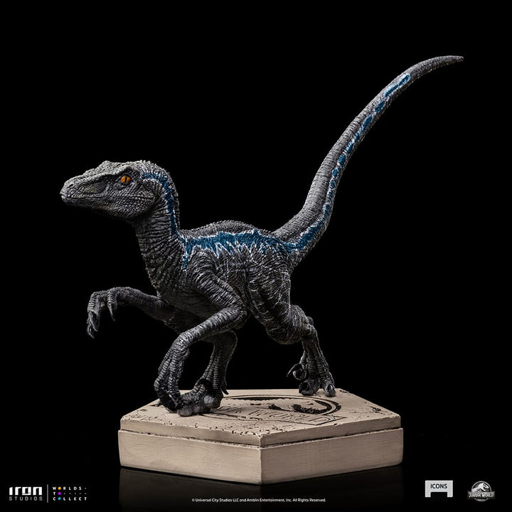 Iron Studios Jurassic World Icons Statue - Velociraptor Blue