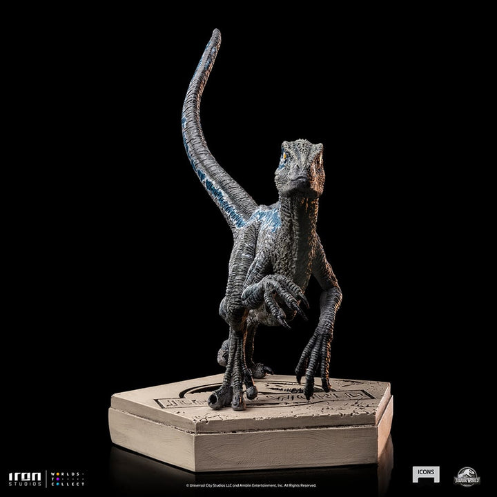 Iron Studios Jurassic World Icons Statue - Velociraptor Blue