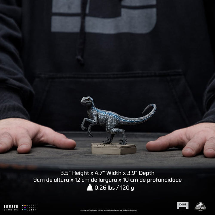 Iron Studios Jurassic World Icons Statue - Velociraptor Blue