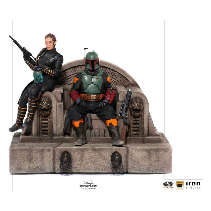 Iron Studios Star Wars The Mandalorian 1/10 Deluxe Art Scale Statue Boba Fett & Fennec on Throne