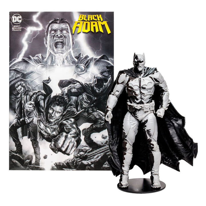 McFarlane DC Direct Black Adam Batman Line Art Variant 7 Inch Action Figure with Comic SDCC Variant, Infinity Collectables