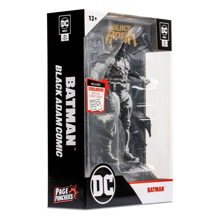 McFarlane DC Direct Black Adam Batman Line Art Variant 7 Inch Action Figure with Comic SDCC Variant, Infinity Collectables