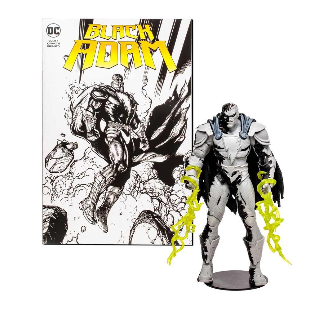 McFarlane DC Direct Page Punchers Action Figure Black Adam with Black Adam Comic (Line Art Variant)