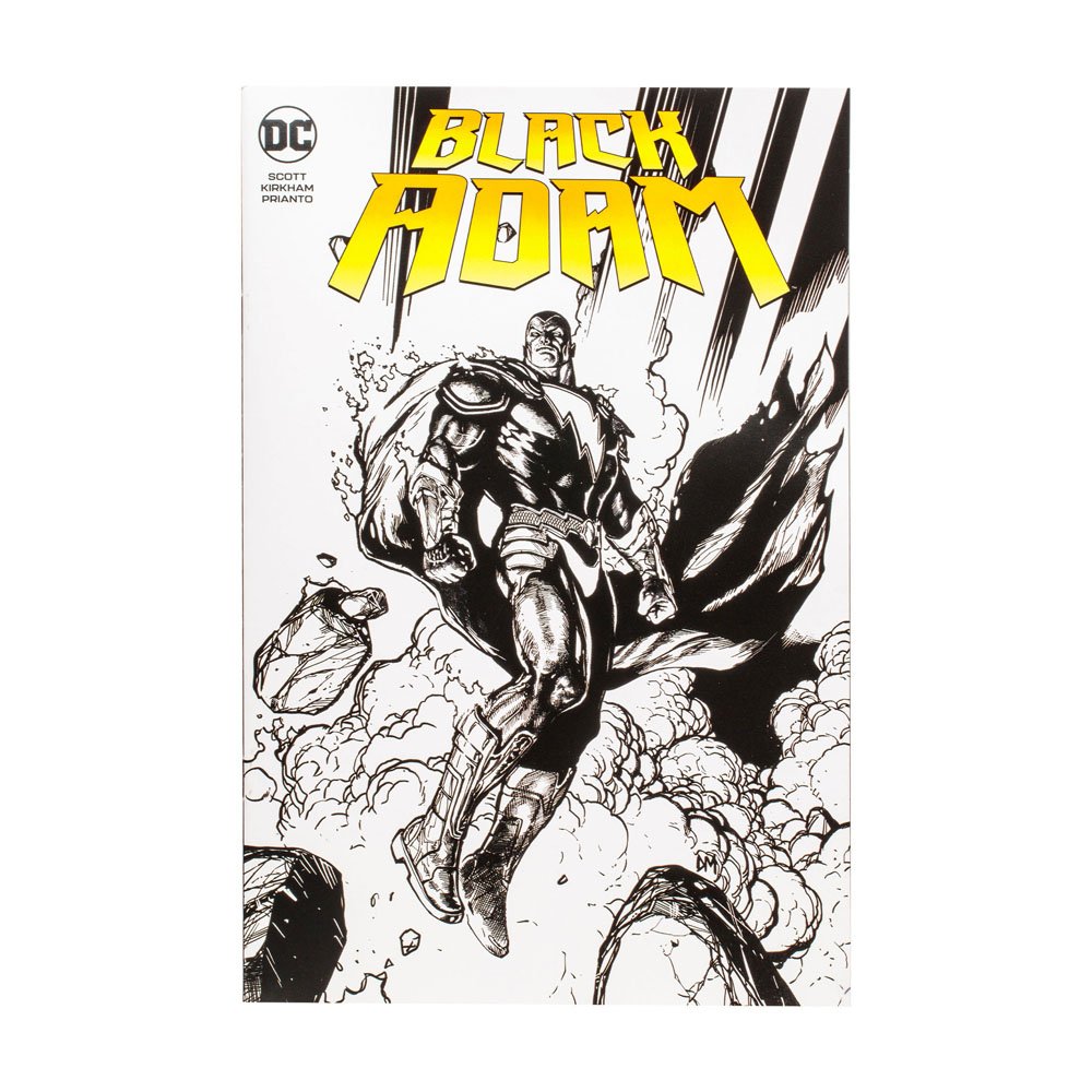 McFarlane DC Direct Page Punchers Action Figure Black Adam with Black Adam Comic (Line Art Variant)