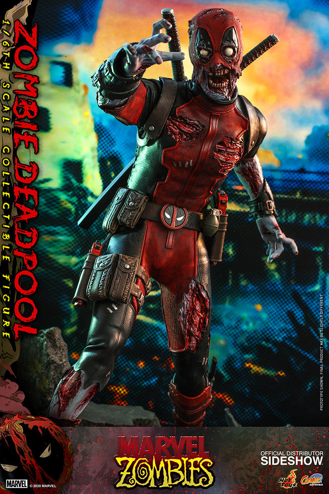 Hot Toys Marvel Zombies Comic Masterpiece 1/6 Zombie Deadpool Action Figure, Infinity Collectables