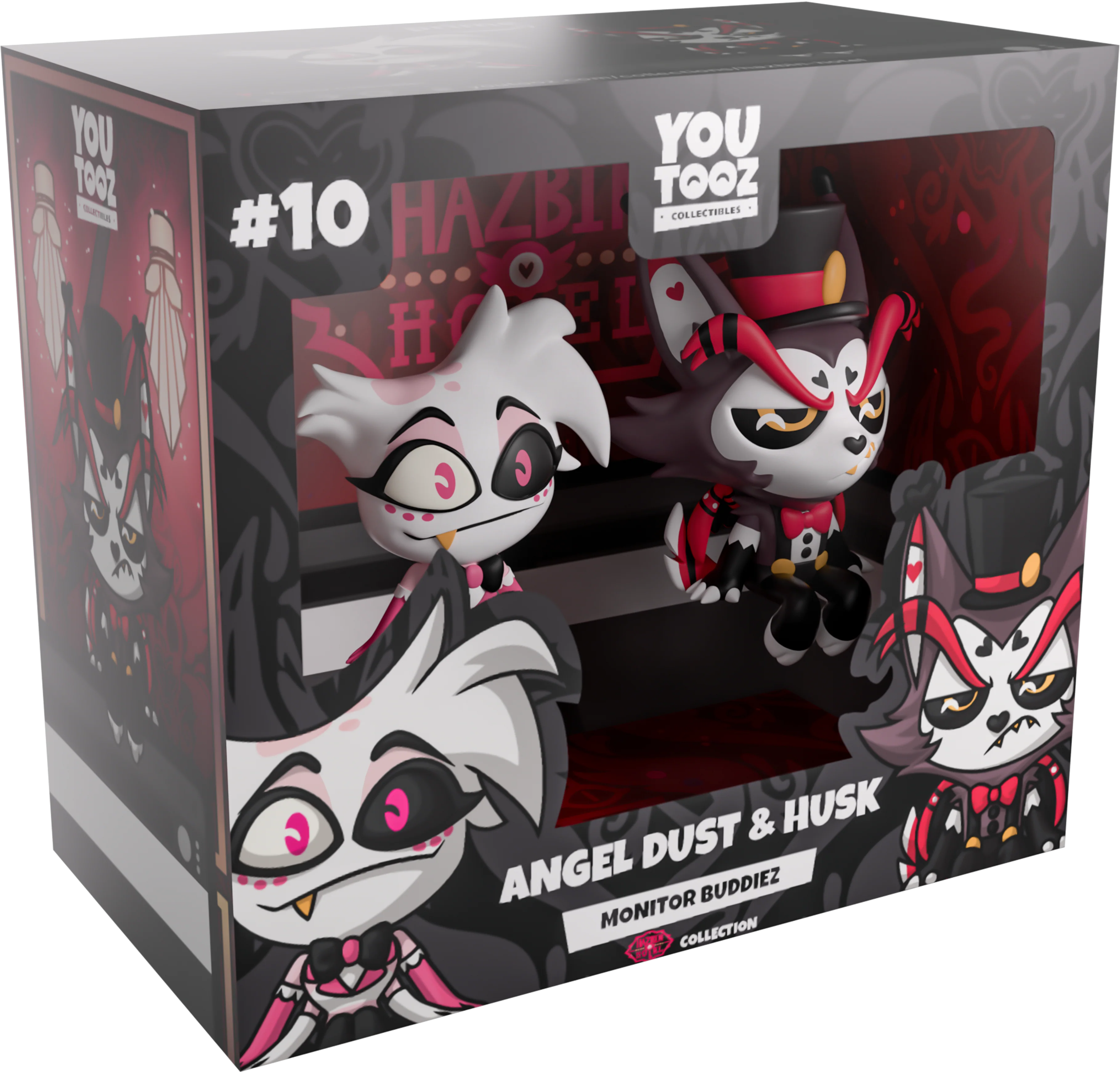 Youtooz Hazbin Hotel Angel Dust and Husk Monitor Buddiez Figures