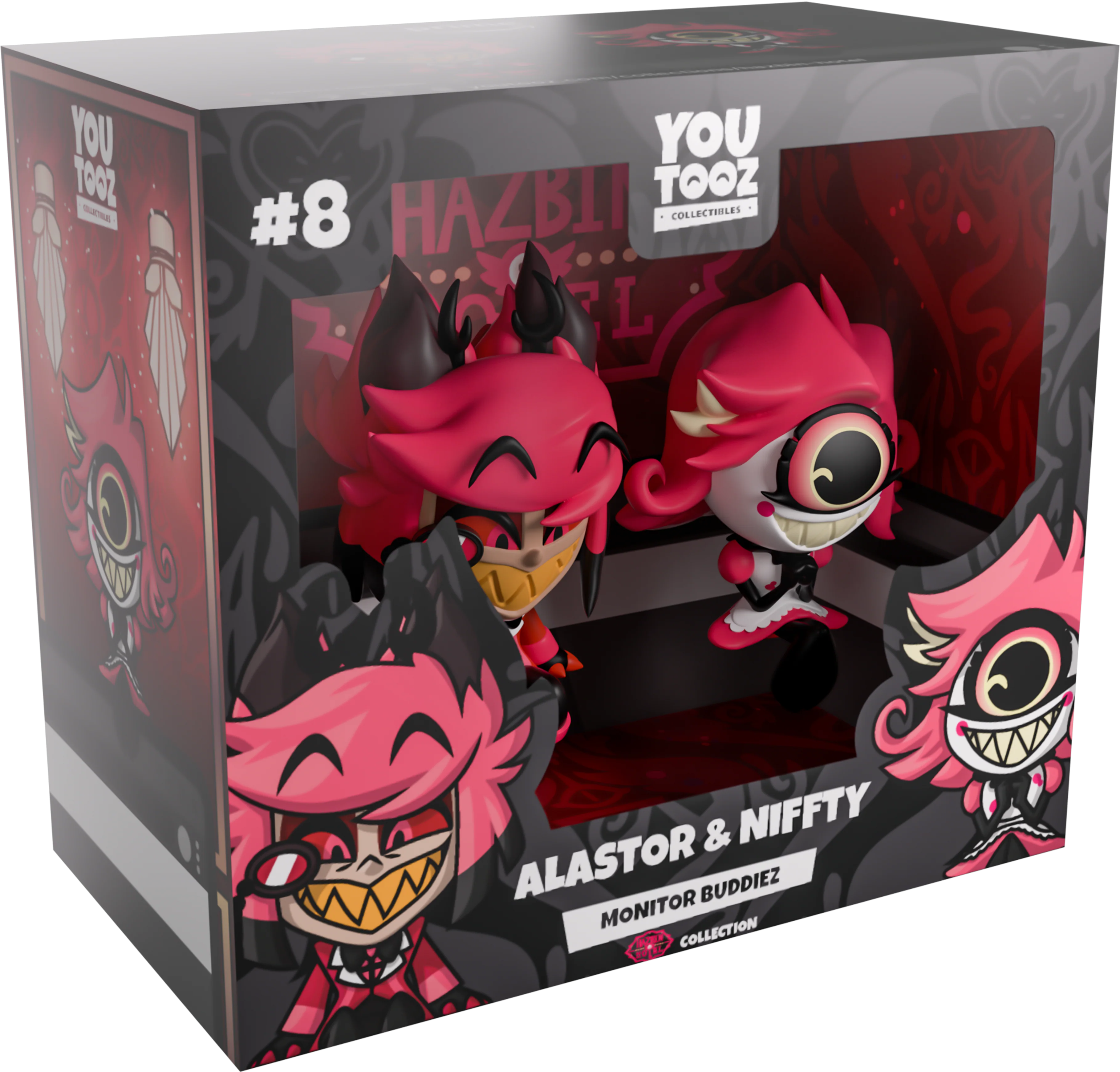 Youtooz Hazbin Hotel Alastor and Niffty Monitor Buddiez Figures