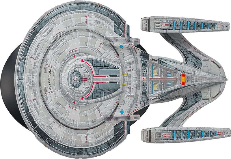 U.S.S Andromeda-Class Federation Exploration Cruiser NCC-92100 Starship Model Diecast Ship STO (Eaglemoss / Star, side angle