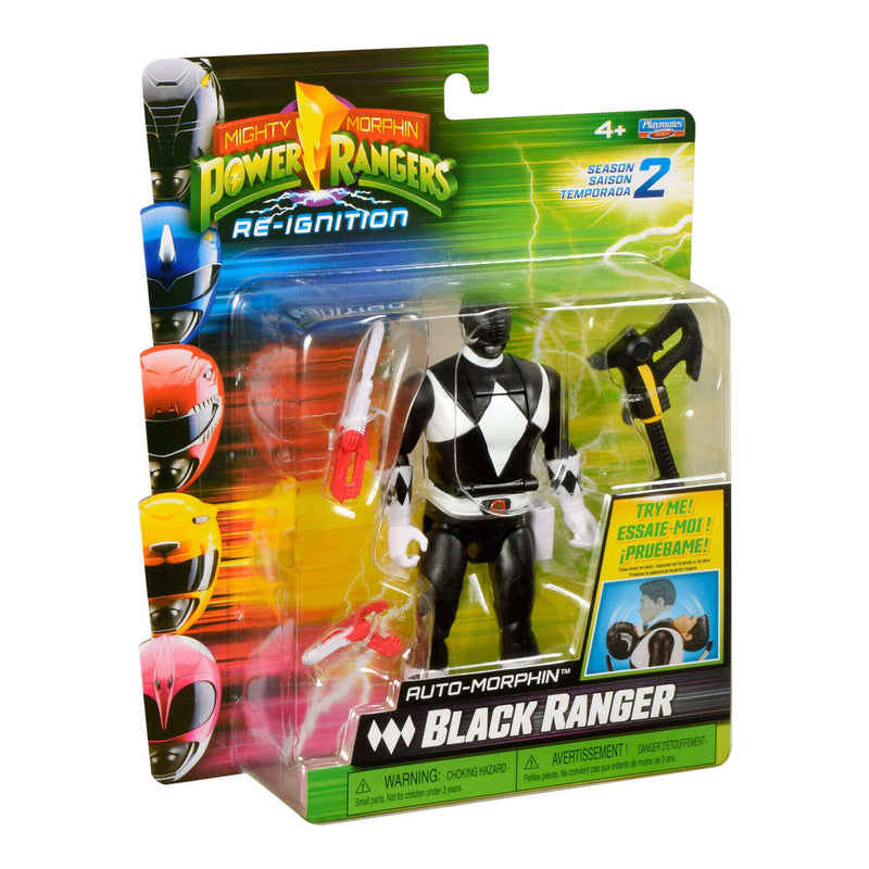 Mighty Morphin Power Rangers Auto Morphin Figure - Black Ranger