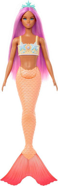 Barbie Core Mermaid Doll (Peach Tail & Purple Hair)