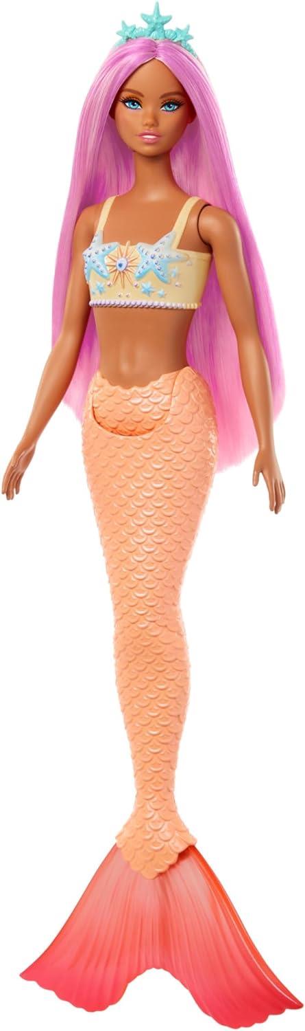 Barbie Core Mermaid Doll (Peach Tail & Purple Hair) - Image 4