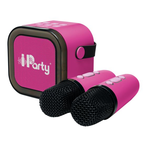 Pink Portable Karaoke Speaker & 2 Microphones