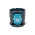 Hand of Hamsa Ceramic Plant Pot