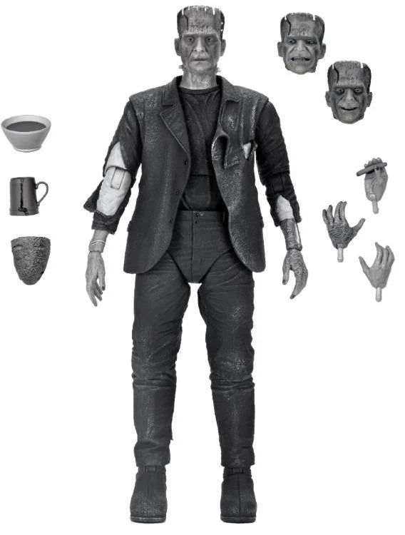 NECA Universal Monsters Ultimate Bride of Frankenstein Frankenstein's Monster (Black & White Version) 7" Action Figure