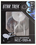 U.S.S. Enterprise NCC-1701-A (Constitution-class refit) Diecast Model Ship Window Boxed (Eaglemoss / Star Trek), side angle