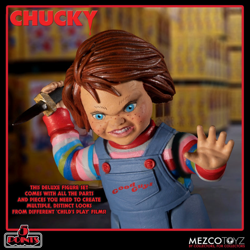 Child's Play Chucky 5 Points Deluxe Figure Set close up detail