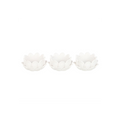 Set of 3 White Lotus Flower Tealight Holders