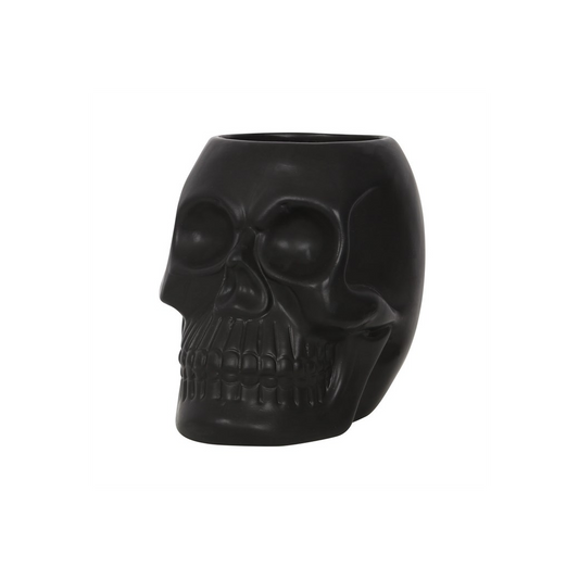 Black Skull Plant Pot, alternate view