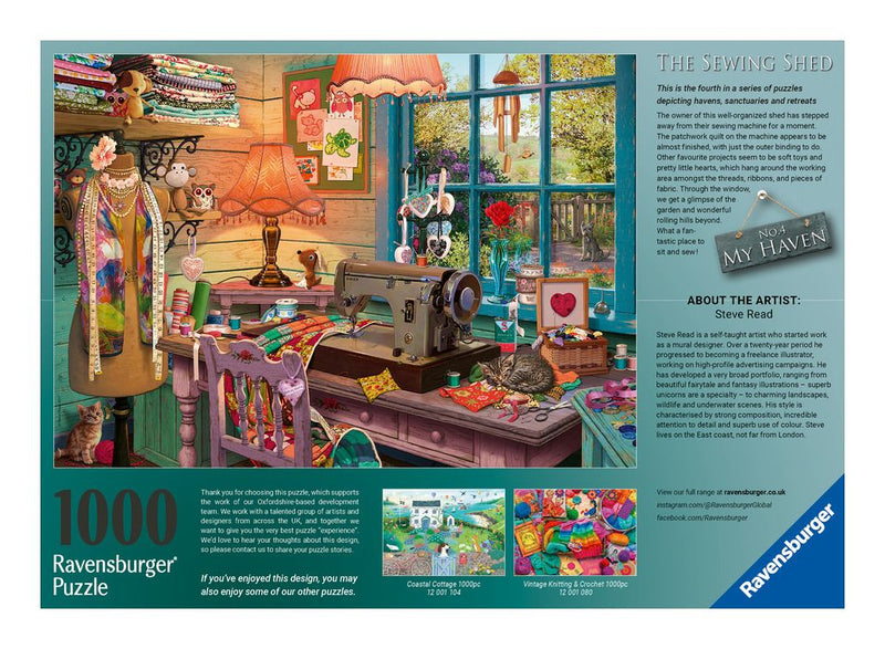 My Haven No 4, The Sewing Shed 1000 Piece Jigsaw Puzzle - Image