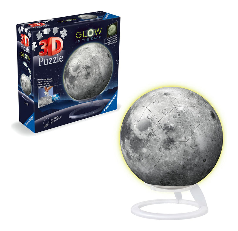 Glow in the Dark 3D Moon Puzzle Ball 72 Piece - Image