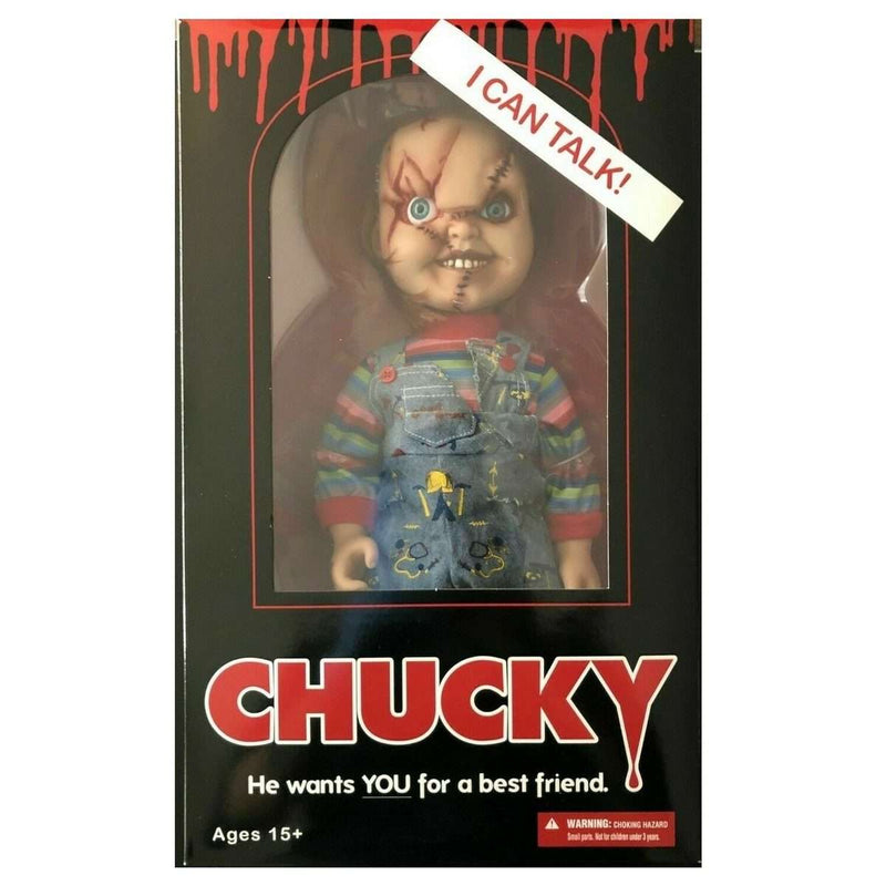 Chucky Scarred Face 15 MDS Mega Scale Figure With Sound, side angle