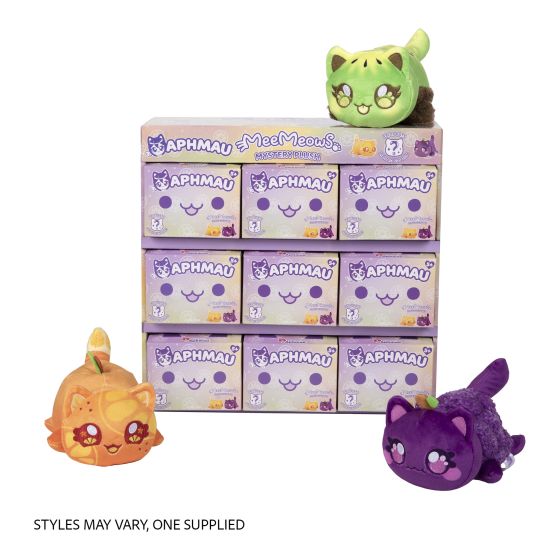 Aphmau Meemeows Mystery Plush Fruits CDU, display view