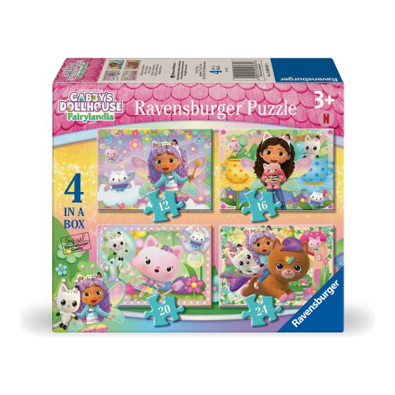 Gabby's Dollhouse 4 in a Box Jigsaw Puzzles - Fairylandia