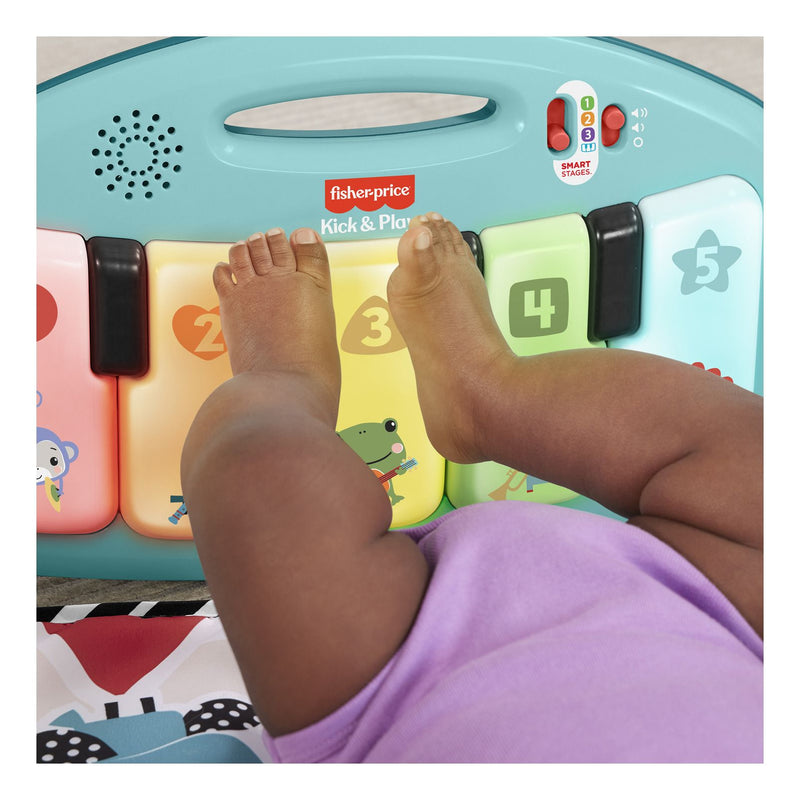 Fisher Price Glow and Grow Kick and Play Gym - Blue - Image