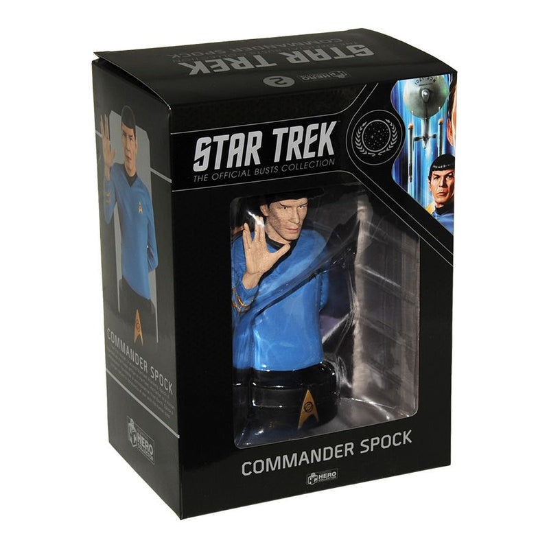 Commander Spock Model Die Cast Bust STBUK002 (Eaglemoss Star Trek The Official Busts Collection), in display