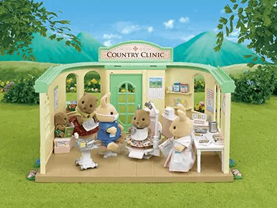 Sylvanian Families Country Dentist Set Toy Playset for Ages 3 and Up, side angle