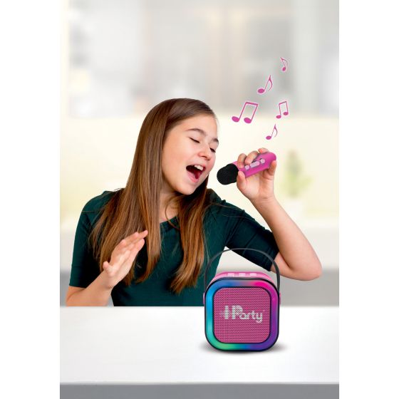 Pink Portable Karaoke Speaker & 2 Microphones
