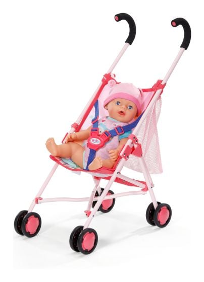 Baby Born Stroller with Pink Bag