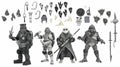 NECA TMNT Universal Monsters Black and White Turtles Action Figures 4 Pack