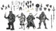 NECA TMNT Universal Monsters Black and White Turtles Action Figures 4 Pack