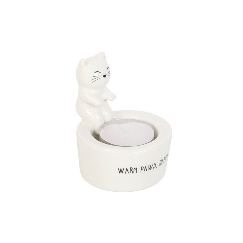 Warm Paws, Happy Heart Cat Tealight Holder