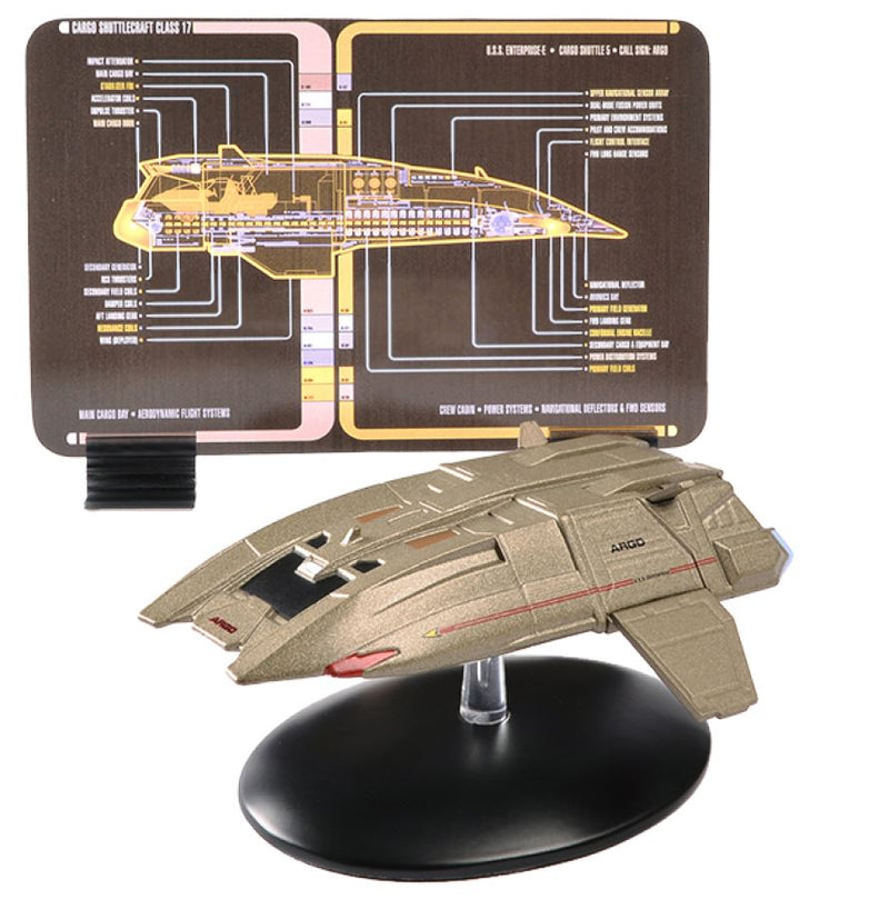 Shuttlecraft Set 3 (Travel Pod, Type 11, Argo & Workbee) Model Die Cast Ships SSSEN402 (Eaglemoss / Star Trek), rear view