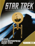 Gold U.S.S. Enterprise NCC-1701 Model Die Cast Ship SPECIAL ISSUE (Eaglemoss / Star Trek), rear view